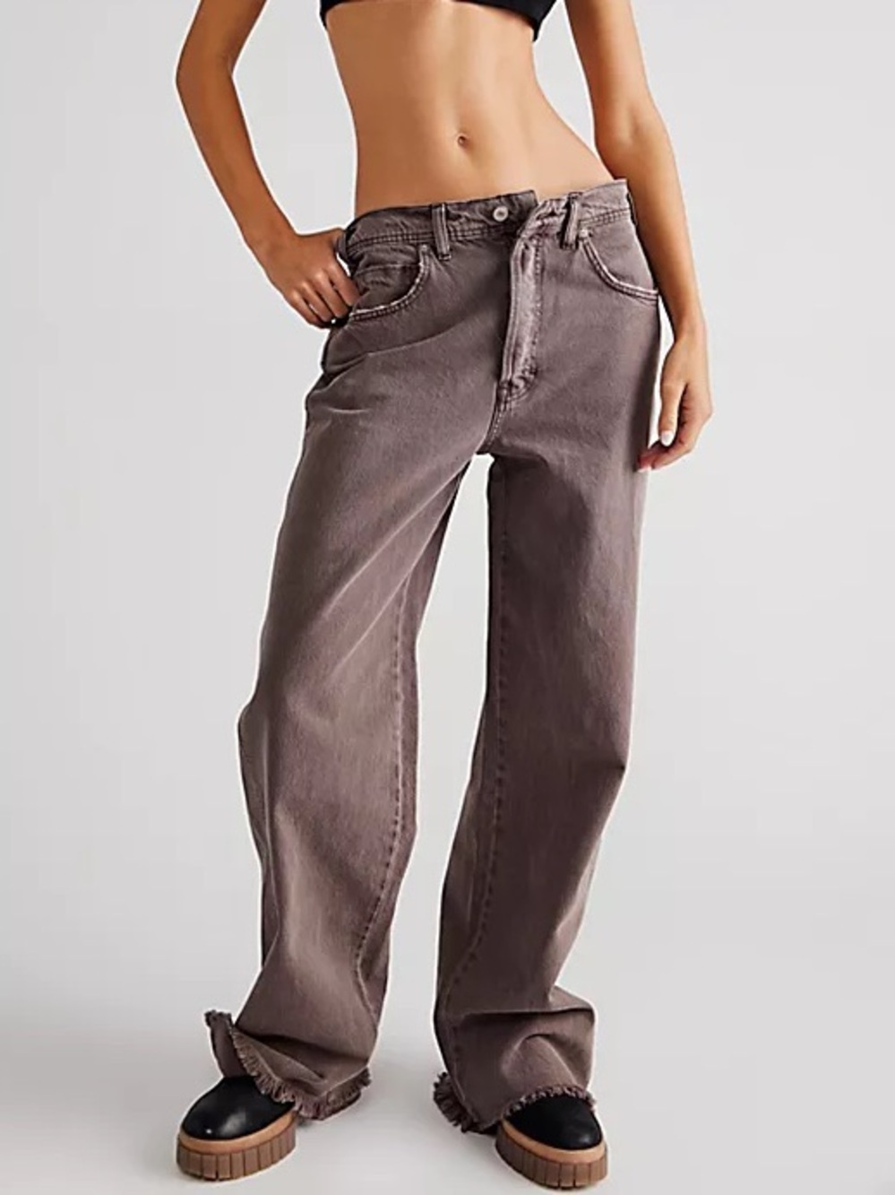 Free People Ollie extreme wide leg jeans in purple